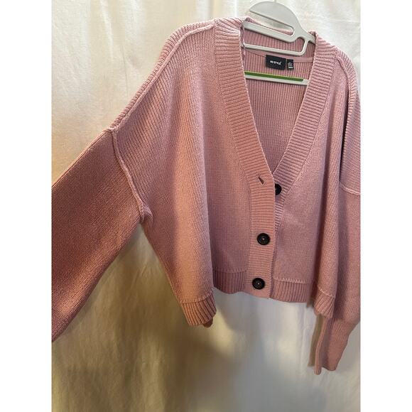 RD Style Oversized Button-Front Cardigan – Soft Pink – Size M - P2P 28” - Picture 6 of 8